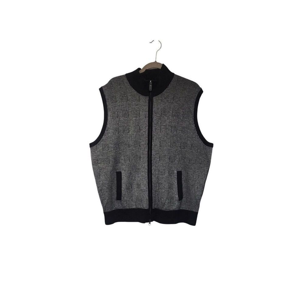 Cremieux Classics Sweater Vest Men’s Zip Front Color Black Size XL